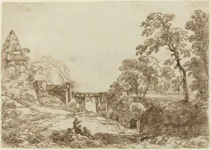 Kobell Franz Prints: Landscape with a Pyramid and Classical Ruins. Creator: Franz Kobell