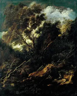 Rocky Prints: Landscape with a Reading and a Praying Franciscan