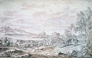 Pieter Molyn Prints: Landscape with Reapers, c1615-1661. Artist: Pieter Molijn