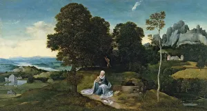 Patenier Joachim Prints: Landscape with the Rest on the Flight into Egypt, 1518. Creator: Joachim Patinir