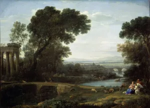 Classical Baroque Prints: Landscape with the Rest on the Flight into Egypt (Midday), 1661. Artist: Claude Lorrain