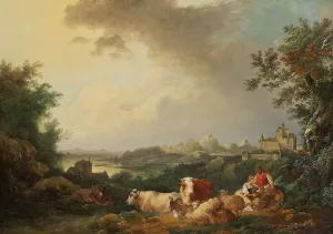 Philip Jacques De Loutherbourg Prints: Landscape with Resting Cattle, 1767. Creator: Philip James de Loutherbourg