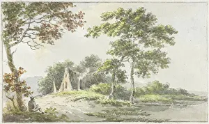 Hiker Prints: Landscape with resting hiker, 1700-1800. Creator: Caecilia Barbiers