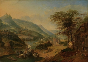 Rhine Prints: Landscape from the Rhine, probably c1700. Creator: Jan Griffier I
