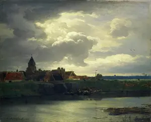 Waters Edge Prints: Landscape with a River, 1866. Creator: Andreas Achenbach