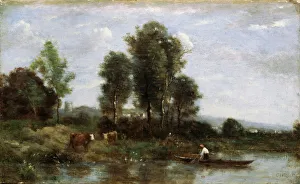 Landscape with a River, 19th century Artist: Jean-Baptiste-Camille Corot Landscape with a River, 19th century Artist: Jean-Baptiste-Camille Corot