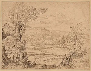 Giovanni Francesco Grimaldi Prints: Landscape with a River and Aqueduct
