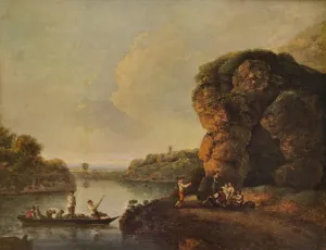 F Gordo Prints: Landscape, with River and Boats, c1758, (1938). Artist: Richard Wilson