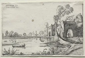 Van De Velde Esaias Prints: Landscape with a River and a Gatehouse