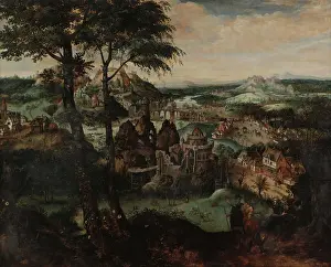 Landscape with Road to Emmaus. Creator: Gassel, Lucas (ca. 1490-1568)