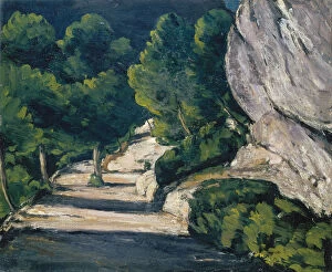 Landscape. Road with Trees in Rocky Mountains. Artist: Cezanne, Paul (1839-1906)