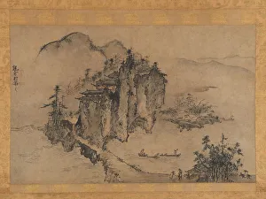 Precipice Prints: Landscape with Rocky Precipice, 16th century. Creator: Sesson Shukei