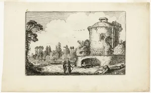 Jan Vanden Velde Prints: Landscape with a Round Tower, 1616. Creator: Jan van de Velde II