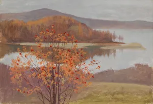Landscape with Rowan Trees, c1900s. Creator: Arvid Jarnefelt