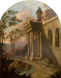Landscape With Ruin, 1725. Creator: School of Jacques Rousseau