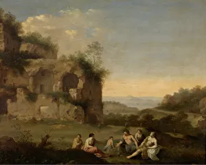 Al Fresco Prints: Landscape with a Ruin, mid-17th century. Creator: Cornelis van Poelenburgh