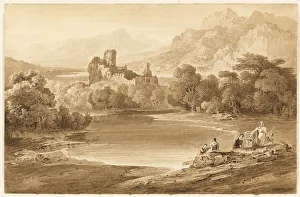 John Martin Prints: Landscape with a Ruined Castle, 1819. Creator: John Martin