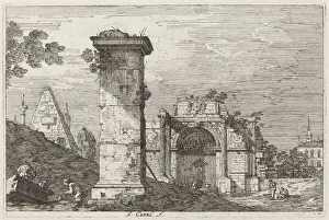 Canal Giovanni Antonio Collection: Landscape with Ruined Monuments [right], c. 1735 / 1746. Creator: Canaletto