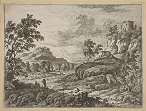 Etching On Laid Paper Gallery: Landscape with Two Ruined Towers. Creator: Johann Christoph Dietzsch