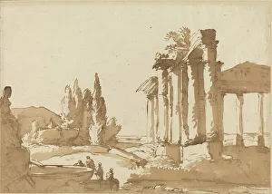 Landscape with Ruins, 18th century. Creator: Unknown