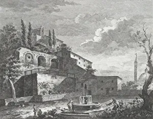 Charles Louis Gallery: Landscape with Ruins and Fountain, ca. 1750-70. Creator: Fabio Berardi