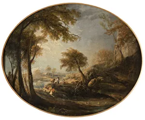 Martin Elias Prints: Landscape with Rustics and Cattle, 1768. Creator: Elias Martin