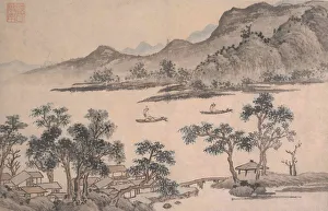 Pavilion Prints: Landscape with Sailboats. Creator: Shen Zhou