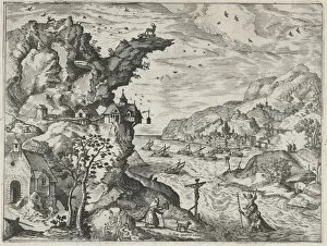 Deer Collection: Landscape with Saint Christopher, ca. 1570. ca. 1570. Creators: Anon, Lucas Gassel