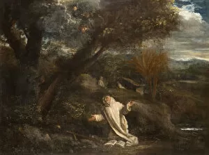 Wilderness Collection: Landscape with a Saint in Ecstasy, 1612-1647. Creator: Pier Francesco Mola