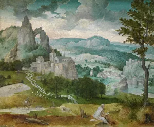 Meditating Prints: Landscape with Saint Jerome, 1547. Creator: Cornelis Massys