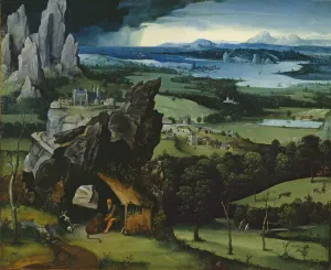 Patinir Prints: Landscape With Saint Jerome. Artist: Patinir, Joachim (ca. 1480-1524)