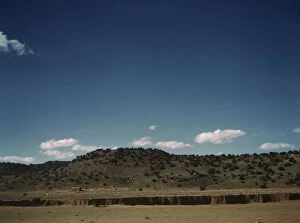 Atchison Topeka Santa Fe Railway Gallery: Landscape along the Santa Fe R.R. Willard, New Mexico, 1943. Creator: Jack Delano