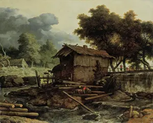 Machine Prints: Landscape with Sawmill, c1660. Creator: Allart van Everdingen