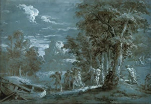 Brush And Brown Wash Collection: Landscape with a Scene from Fenelons Telemaque, 1780