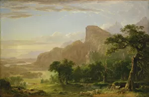 Evening Collection: Landscape—Scene from Thanatopsis, 1850. Creator: Asher Brown Durand