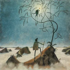 Oil On Cardboard Prints: Landscape with the Sea of Fog, 1921. Creator: Sedlacek, Franz (1891-1945)