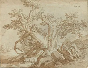 Landscape with Seated Figure and Dog. Creator: Abraham Bloemaert