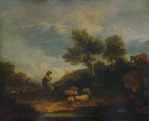 Landscape with Sheep, 18th century, (1935). Artist: Thomas Gainsborough Landscape with Sheep, 18th century, (1935). Artist: Thomas Gainsborough