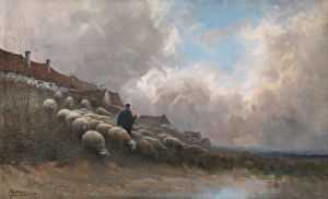Responsibility Prints: Landscape with Sheep, c1880-1910. Creator: Maurice Hagemans