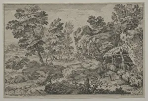 Landscape with Shepherds and two Flocks, second half 1600s. Creator: Adrian van der Cabel (Dutch