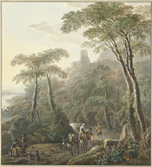 Milkmaid Prints: Landscape with Shepherds and Milkmaid, 1700-1800. Creator: N Lamme
