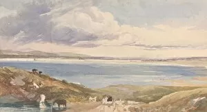 Bulwer James Gallery: Landscape by the Shore with Road in Foreground. Creator: James Bulwer