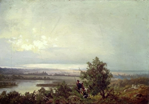 Landscape with two Soldiers, 1871. Creator: Anton Mathias Bergh