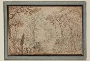 Landscape with Stag Hunt, early 17th century. Creator: Unknown Dutch; After David Vinckboons Flemish, 1576-1629