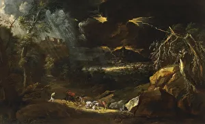 Stormclouds Prints: Landscape with a Storm, 1701. Creator: Marco Ricci