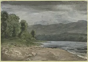 Shore Prints: Landscape with storm clouds, 1889. Creator: Hans Thoma