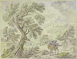 Stormy Prints: Landscape in storm and rain, 17th century. Creator: Dirk Maes