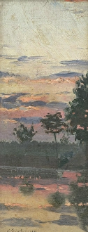 Karol Miloslav Lehotski Prints: Landscape study, early evening, 1899. Creator: Karol Miloslav Lehotsky