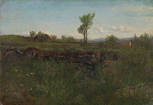 Nasjonalmuseet Prints: Landscape Study from the Environs of Carlsruhe, 1873. Creator: Kitty Lange Kielland