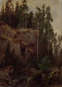 Landscape Study with a Precipice, probably 1850. Creator: Herman August Cappelen